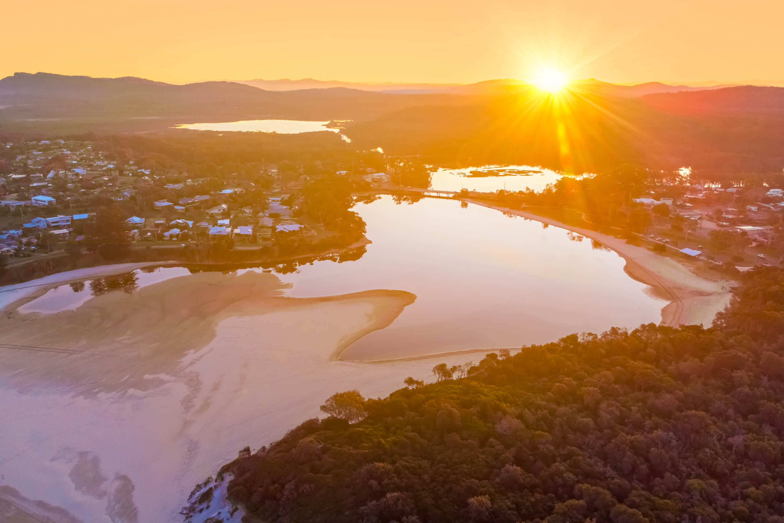 Lake at sunset